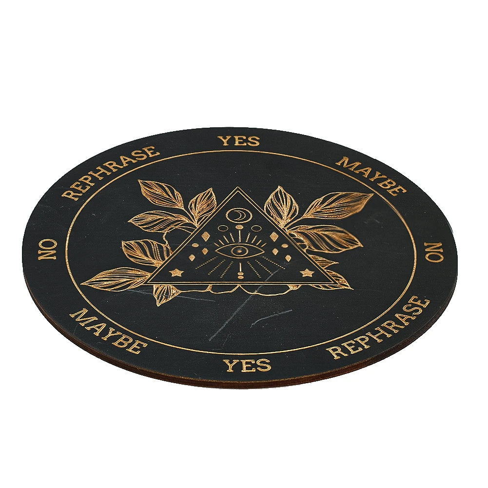 Planche Radiesthésie en Bois Motifs Œil Sacré & Triangle Mystique