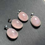 Pendentif en Quartz Rose Ovale