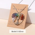Collier avec Pendentif Arbre de Vie Pierre Naturelle
