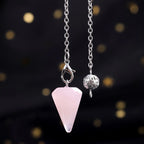Pendule Divination Forme Cristal Pierre Naturelle