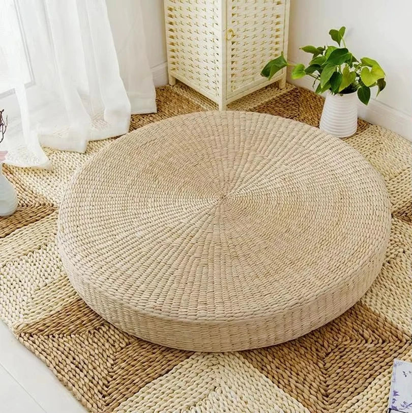 Zafu Coussin de Méditation Rond en Fibres Naturelles