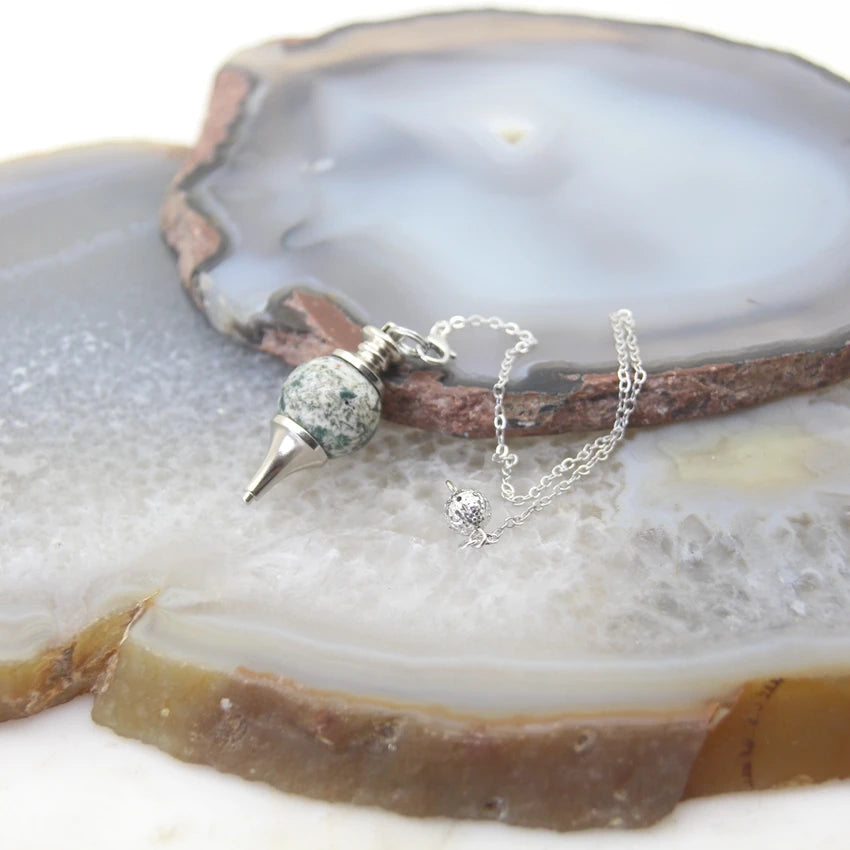 Pendule Divinatoire Radiesthésie Pierre Metal