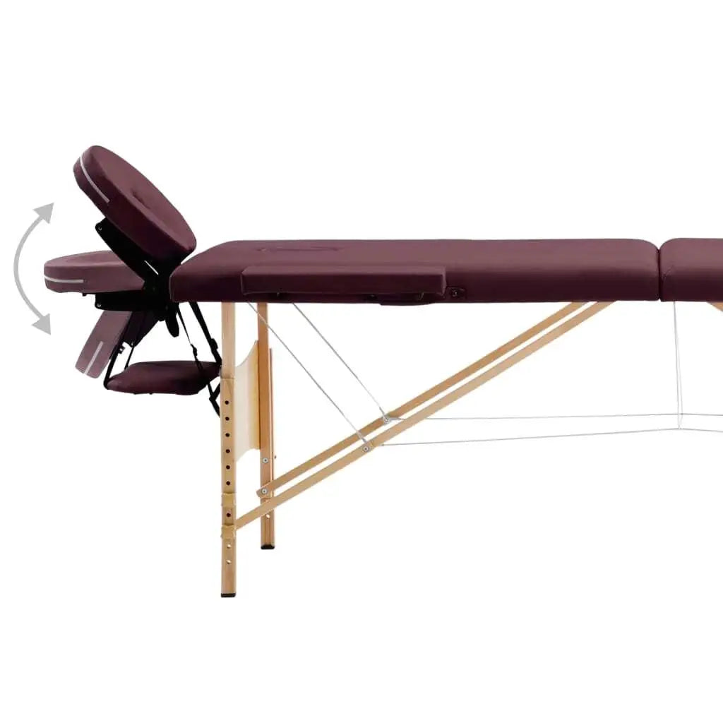 Table de Massage Pliante Bordeaux Bois