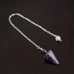 Pendule Divination Forme Cristal Pierre Naturelle