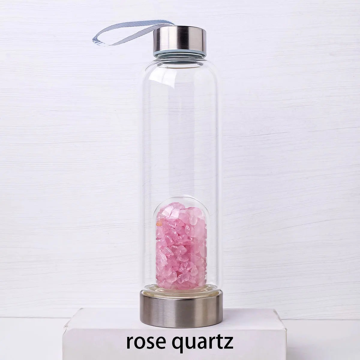 Gourde en Verre avec Pierres Naturelles