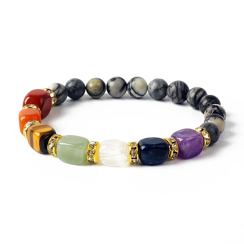 Bracelet 7 Chakras en Pierres Naturelles