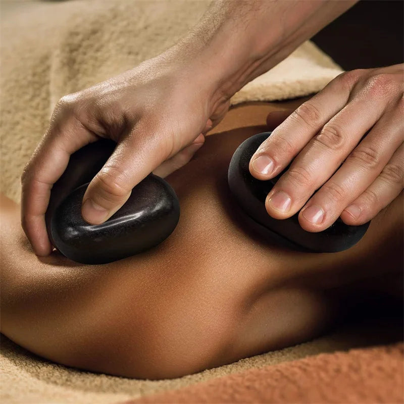 Lot de 8 Pierres Chaudes de Massage