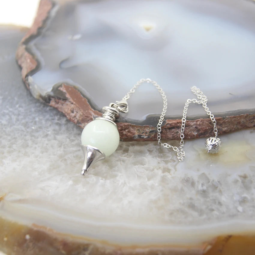 Pendule Divinatoire Radiesthésie Pierre Metal