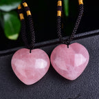 Pendentif Quartz Rose Coeur Pierre Polie