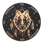 Planche Radiesthésie en Bois Motif Loup