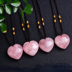 Pendentif Quartz Rose Coeur Pierre Polie
