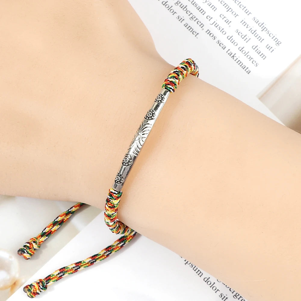 Bracelet Tibétain Cordon Tressé