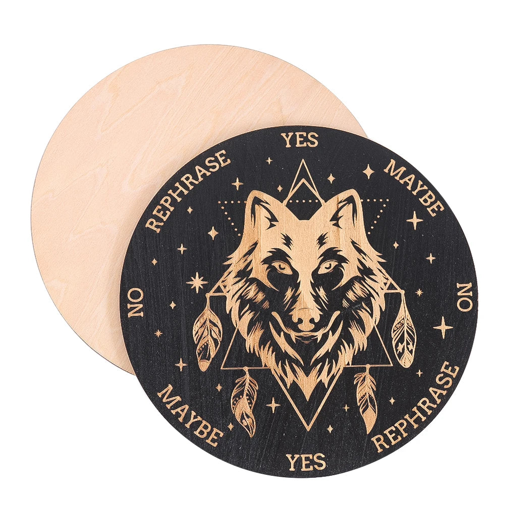 Planche Radiesthésie en Bois Motif Loup