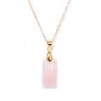 Pendentif Rectangle Rose Quartzs