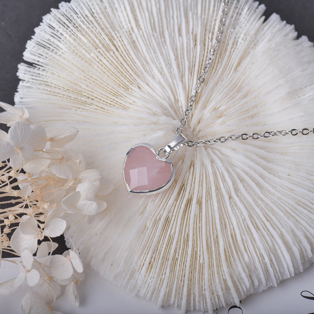 Collier Pendentif Quartz Rose