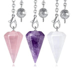 Pendule Divination Forme Cristal Pierre Naturelle