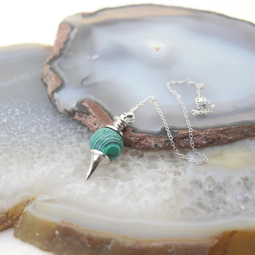 Pendule Divinatoire Radiesthésie Pierre Metal