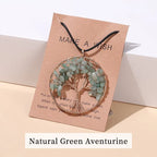 Collier avec Pendentif Arbre de Vie Pierre Naturelle