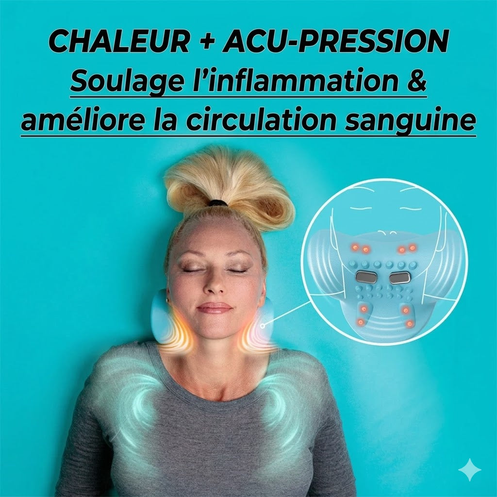 Coussin de Massage Cervical Chauffant Électrique