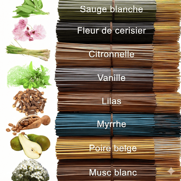 250 Bâtonnets d'Encens Naturel 8 Parfums