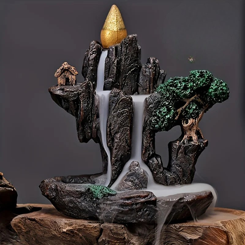 Brûleur d'Encens Montagne Arbre Rocher