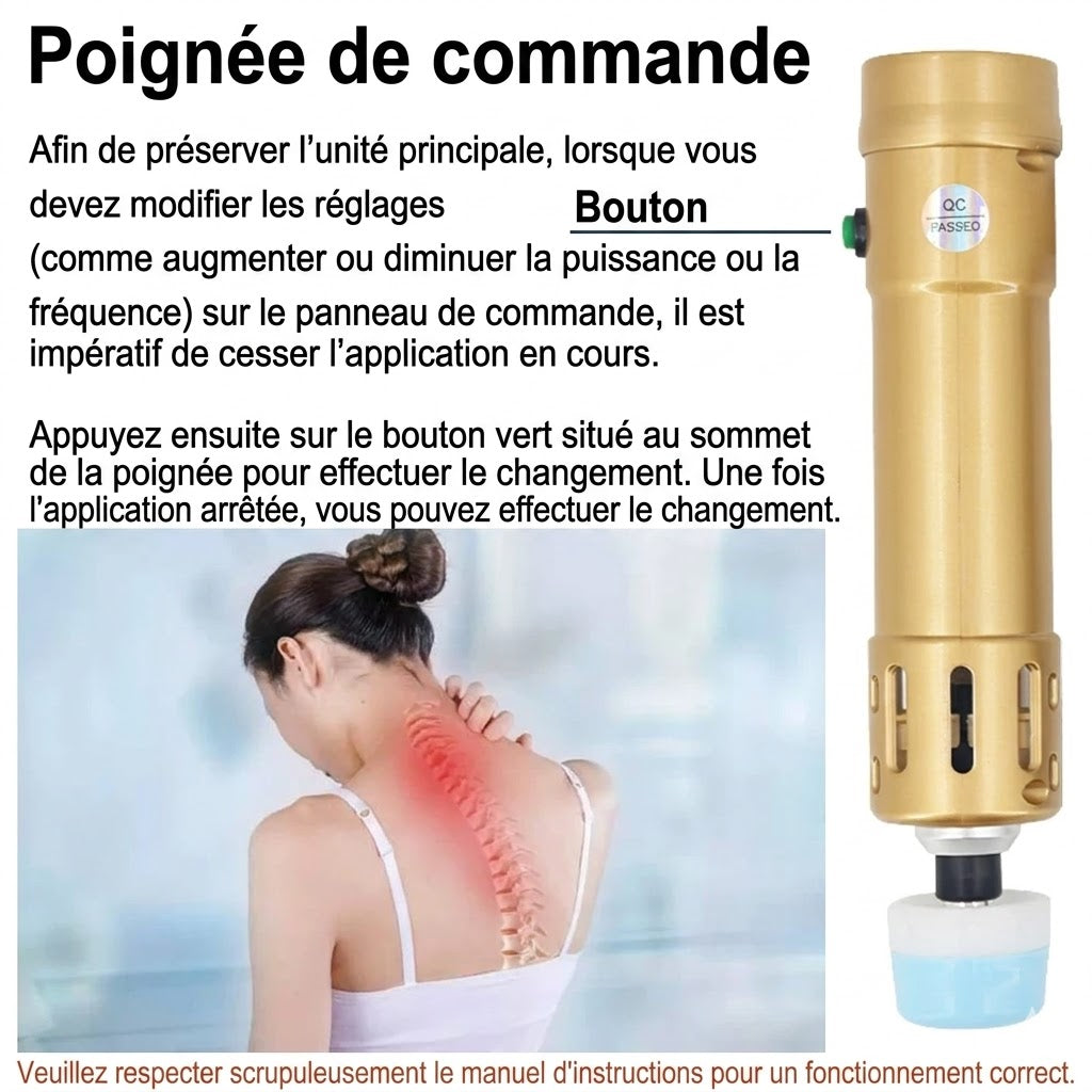 Pistolet Onde de Choc Kiné Anti-Douleur Professionnel