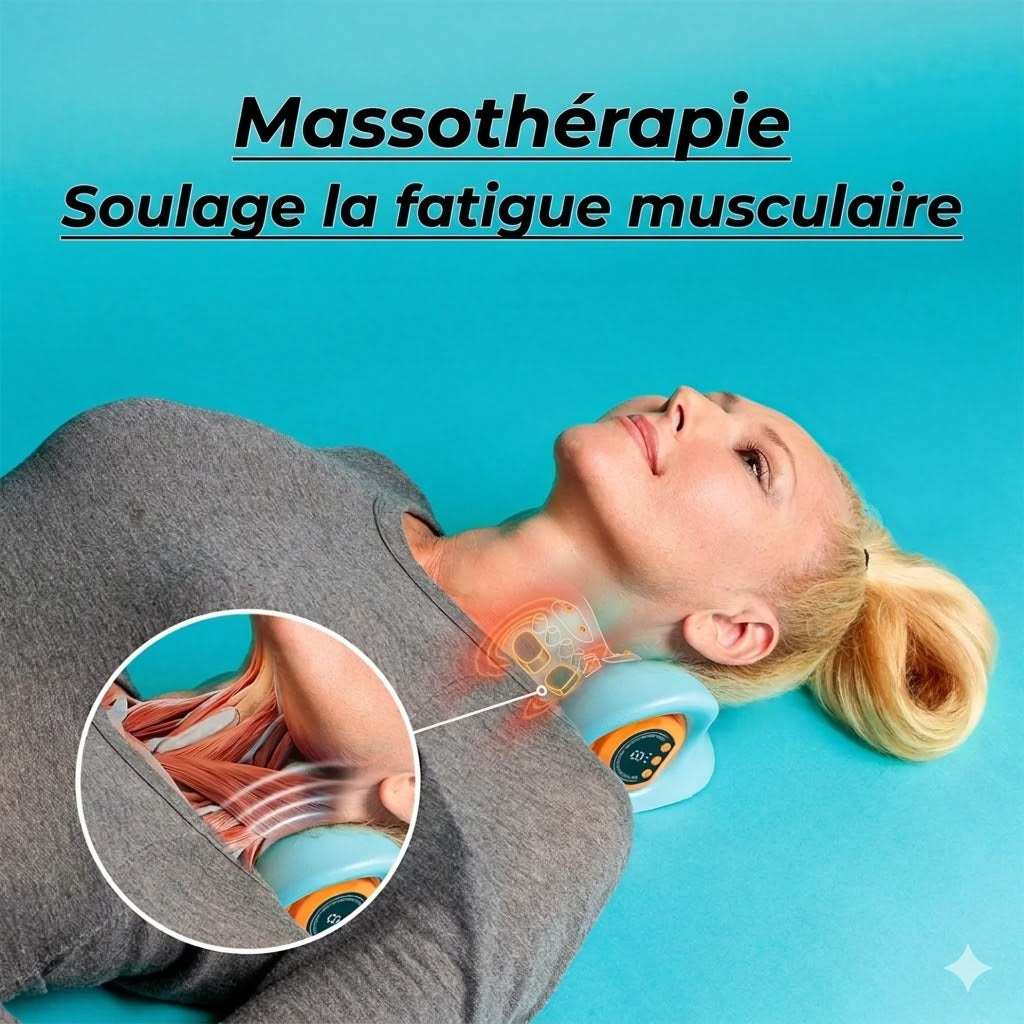 Coussin de Massage Cervical Chauffant Électrique